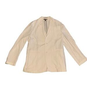 INC International Concepts Linen Cotton Blend Blazer White Size Large